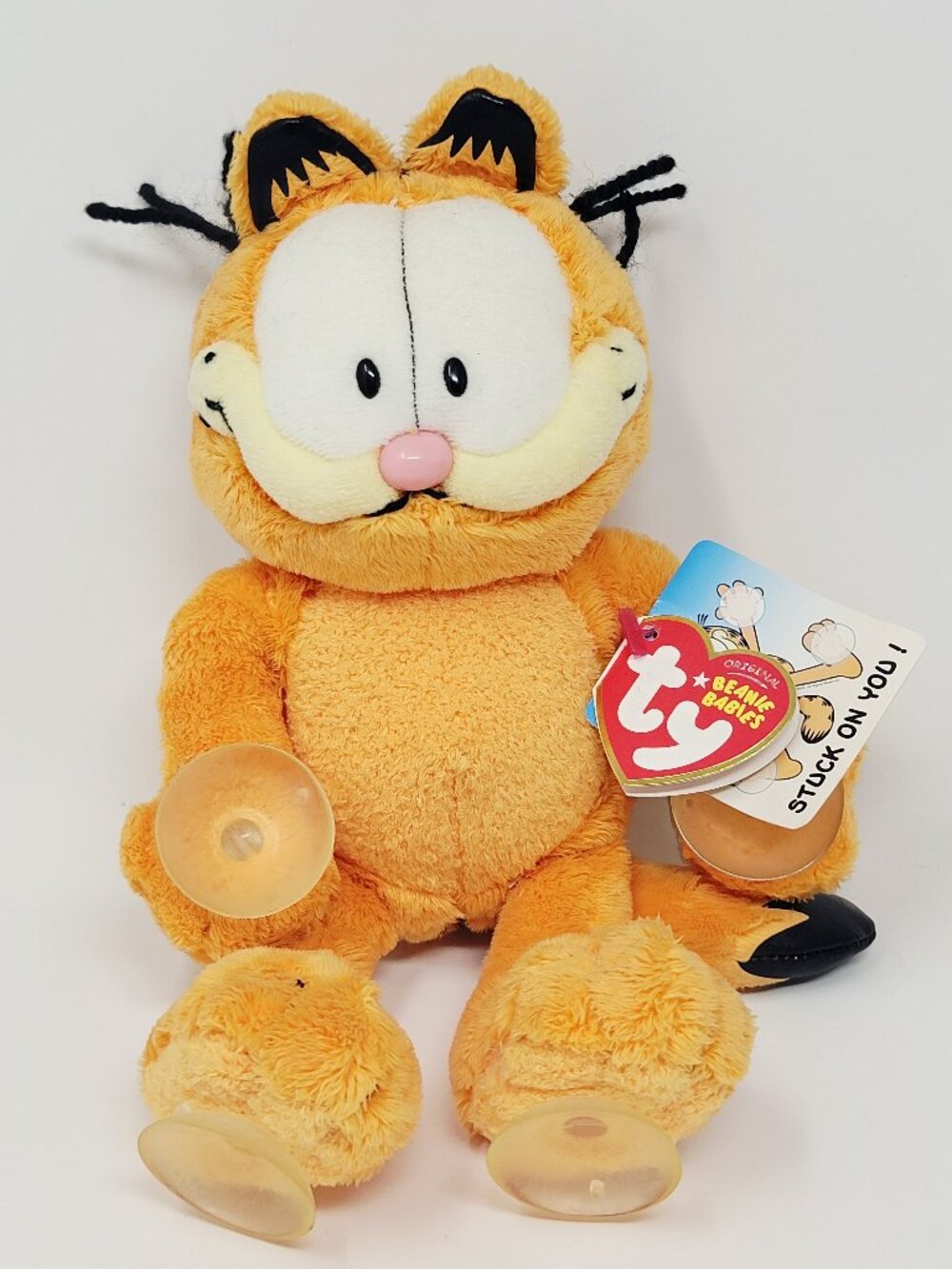 TY Garfield Stuck On You Beanie Baby Plush 2006 With Tags Suction Cup Paws